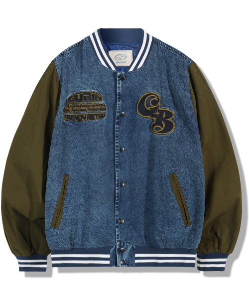 GUBIN(グビン)の「オーバーパッチデニムバスティジャケット - カーキ(スタジャン・レディース・その他・MEDIUM/LARGE)」の1枚目の写真
