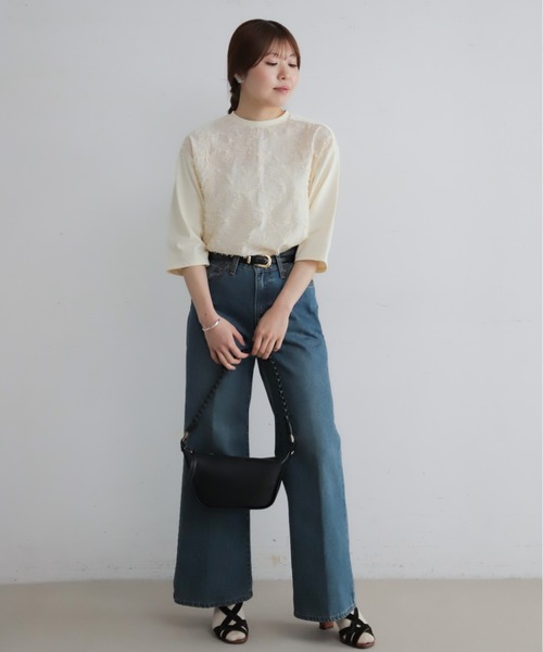 NOMBRE IMPAIR（ノンブルアンペール）の「【予約】リトルリーフJQ　カットコンビP/O（Tシャツ/カットソー・レディース・キナリ・FREE）」の2枚目の写真