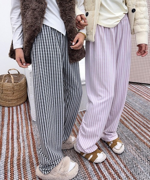 ReRe(リリ)の「チェック柄ルームパンツ(その他パンツ・レディース・ブラック/パープル/ピンク/ブラウン・MEDIUM/LARGE)」の11枚目の写真