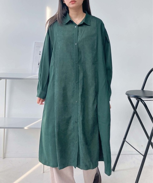 AS KNOW AS plus（アズノゥアズプラス）の「♪パネルタックミックスワンピ―ス（ワンピース・レディース・ブラック系/ダークグリーン系/ネイビー系/ブラウン系・FREE）」の12枚目の写真