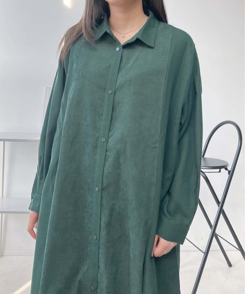 AS KNOW AS plus（アズノゥアズプラス）の「♪パネルタックミックスワンピ―ス（ワンピース・レディース・ブラック系/ダークグリーン系/ネイビー系/ブラウン系・FREE）」の14枚目の写真