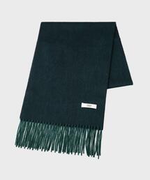 エルメス　スヌード　マフラー　高級カシミヤ100　カーキ HERMES（エルメス） 【超美品】エルメス カシミヤ マフラー レザータグ