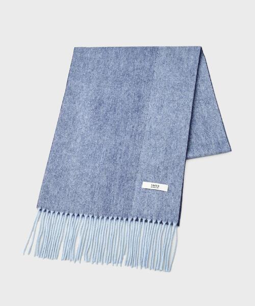 TAKEO KIKUCHI（タケオキクチ）の「【ラッピング巾着セット】カシミヤブレンド リバーシブルマフラー（マフラー・メンズ・ライトブルー/ブラック/ネイビー/モスグリーン/ボルドー・00）」の3枚目の写真