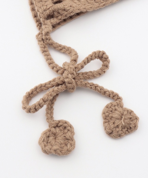 petit main（プティマイン）の「かぎ編みボンネット（ニットキャップ/ビーニー・キッズ・モカ/アイボリー・S/M/L）」の7枚目の写真