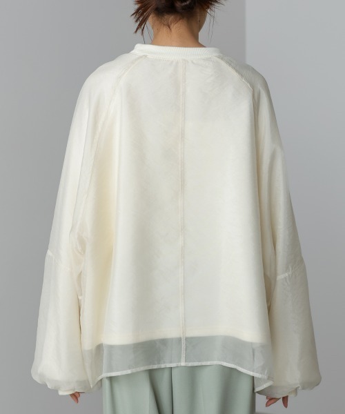 Bab（バブ）の「【累計お気入り10,000人突破！】シアーレイヤード裏毛スウェット（スウェット・レディース・ピンク/グリーン/アイボリー/杢グレー/ブラウン系その他2・FREE）」の13枚目の写真