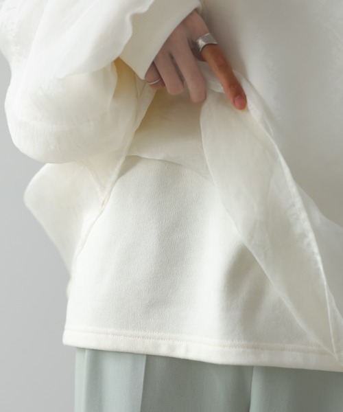 Bab（バブ）の「【累計お気入り10,000人突破！】シアーレイヤード裏毛スウェット（スウェット・レディース・ピンク/グリーン/アイボリー/杢グレー/ブラウン系その他2・FREE）」の18枚目の写真