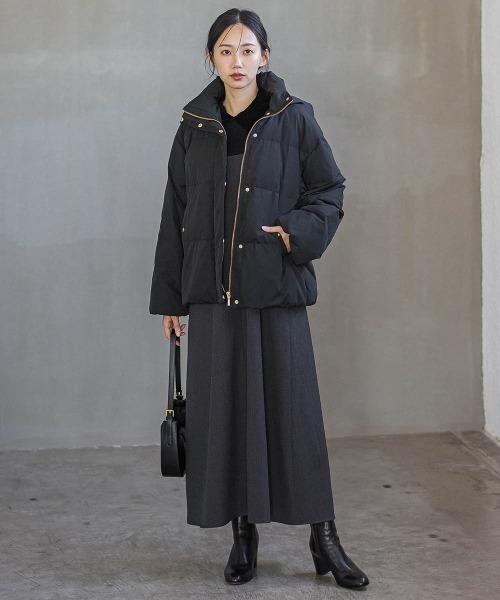 Droite lautreamont(ドロワットロートレアモン)の「ミックスツイード×レザーライクジャンスカ≪洗濯機で洗える≫(ワンピース・レディース・ブラウン/ライトグレー/チャコールグレー・M)」の17枚目の写真