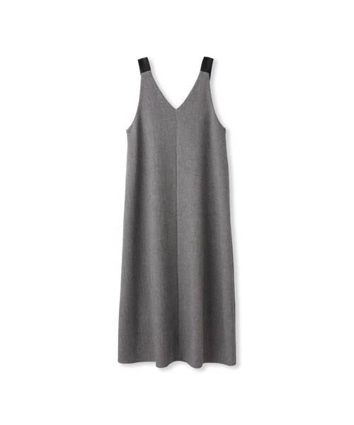 Droite lautreamont(ドロワットロートレアモン)の「ミックスツイード×レザーライクジャンスカ≪洗濯機で洗える≫(ワンピース・レディース・ブラウン/ライトグレー/チャコールグレー・M)」の6枚目の写真