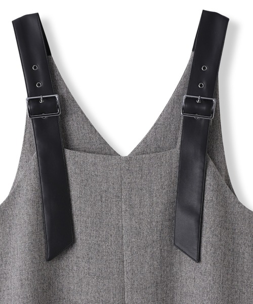 Droite lautreamont(ドロワットロートレアモン)の「ミックスツイード×レザーライクジャンスカ≪洗濯機で洗える≫(ワンピース・レディース・ブラウン/ライトグレー/チャコールグレー・M)」の7枚目の写真