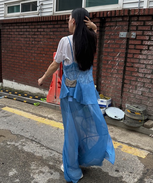 Ameri（アメリ）の「AIRY SHEER LACE CAMISOLE（キャミソール・レディース・ホワイト/ブラック/ブルー・SMALL/MEDIUM）」の16枚目の写真