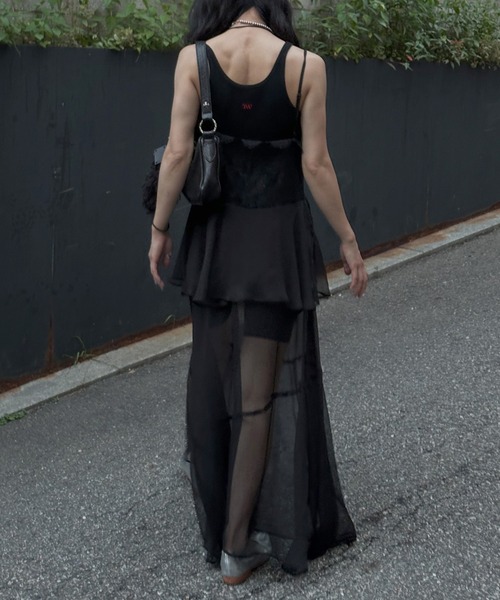 Ameri（アメリ）の「AIRY SHEER LACE CAMISOLE（キャミソール・レディース・ホワイト/ブラック/ブルー・SMALL/MEDIUM）」の10枚目の写真