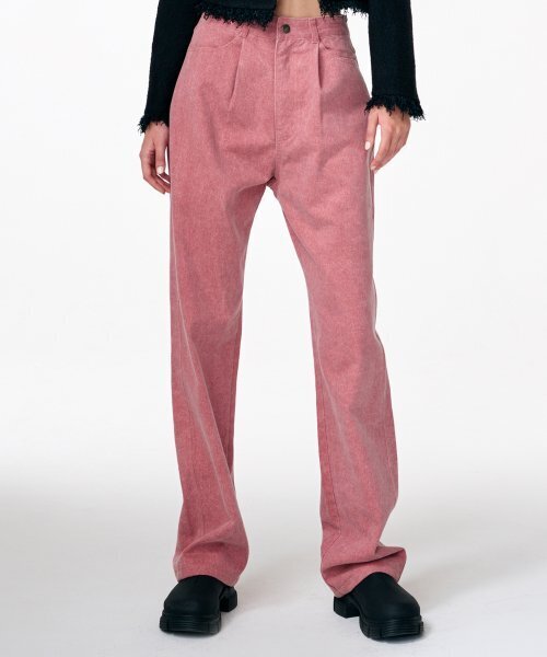 ETMON(エトモン)の「Pigment Pintuck Denim Pants Pink(デニムパンツ・レディース・その他・MEDIUM/LARGE)」の1枚目の写真