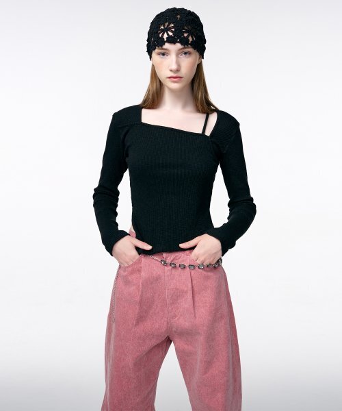 ETMON(エトモン)の「Pigment Pintuck Denim Pants Pink(デニムパンツ・レディース・その他・MEDIUM/LARGE)」の2枚目の写真