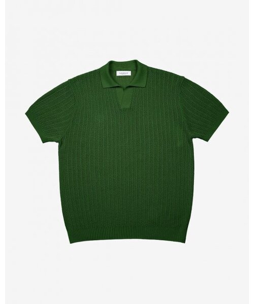 sortie(ソルティ)の「Mesh Mixed Cable Open Collar Knit (Green)(ニット/セーター・メンズ・その他・LARGE/MEDIUM/X-LARGE)」の1枚目の写真