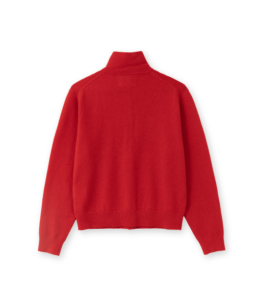 BROWNYARD(ブラウンヤード)の「Wカシミヤスタンドカラーガーディガン、レッド(カーディガン/ボレロ・レディース・その他・1/2)」の2枚目の写真