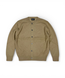 Soft Angora Round Neck Cardigan (Beige)
