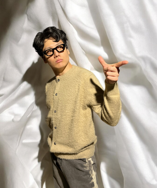 BORN SLIPPY(ボーンスリッピー)の「Soft Angora Round Neck Cardigan (Beige)(カーディガン/ボレロ・メンズ・その他・FREE)」の7枚目の写真