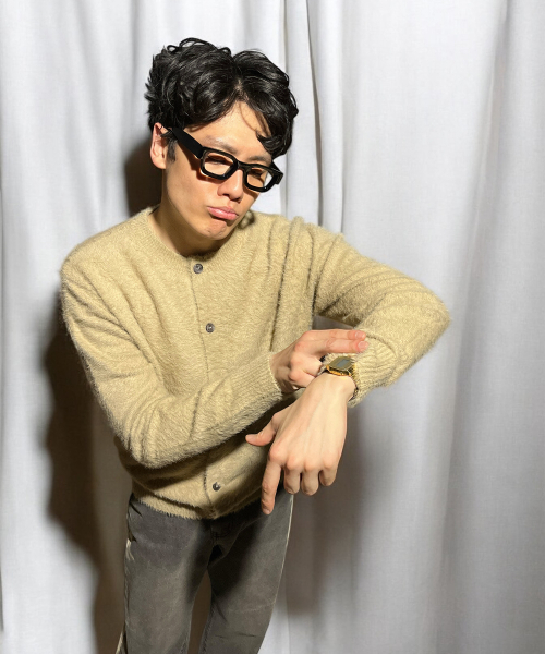 BORN SLIPPY(ボーンスリッピー)の「Soft Angora Round Neck Cardigan (Beige)(カーディガン/ボレロ・メンズ・その他・FREE)」の5枚目の写真