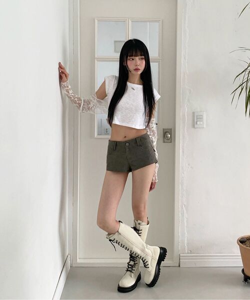 CHERRYQUIRI(チェリーキュリー)の「ウエスタンレースショーツ - カーキ(その他パンツ・レディース・その他・SMALL/MEDIUM)」の4枚目の写真