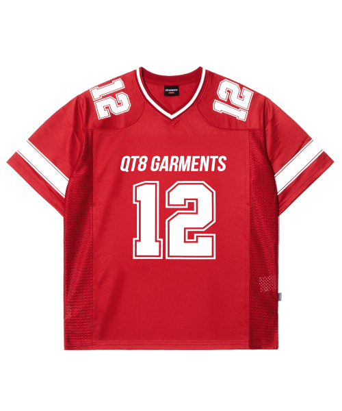 QT8 GARMENTS(キューティーエイトガーメント)の「LB 3R Football Jersey (Red)(ポロシャツ・レディース・その他・SMALL/MEDIUM/LARGE/X-LARGE)」の2枚目の写真