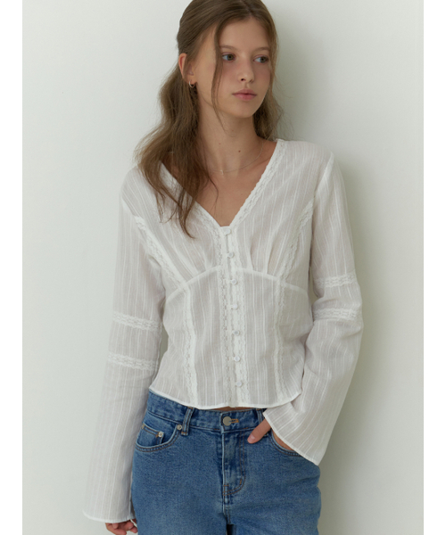 RE_L(リエル)の「Pitta lace blouse (white)(シャツ/ブラウス・レディース・その他・SMALL/MEDIUM)」の5枚目の写真
