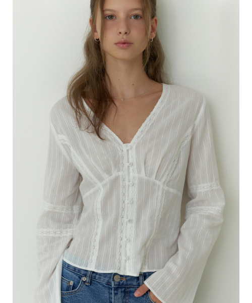 RE_L(リエル)の「Pitta lace blouse (white)(シャツ/ブラウス・レディース・その他・SMALL/MEDIUM)」の3枚目の写真