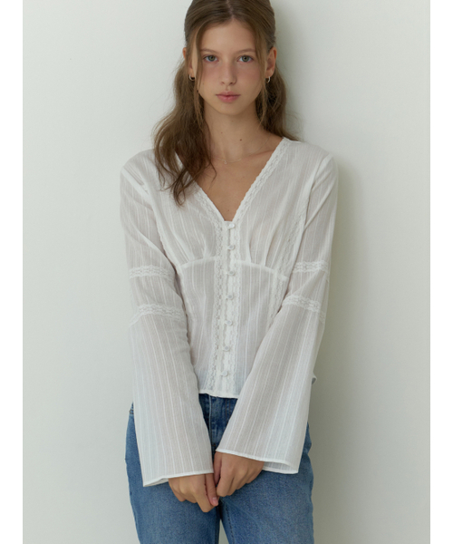 RE_L(リエル)の「Pitta lace blouse (white)(シャツ/ブラウス・レディース・その他・SMALL/MEDIUM)」の2枚目の写真