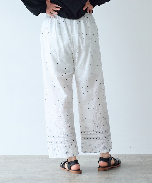 bulle de savon（ビュルデサボン）の「びわ刺繍 パンツ（その他パンツ・レディース・ホワイト/ネイビー・FREE）」の16枚目の写真