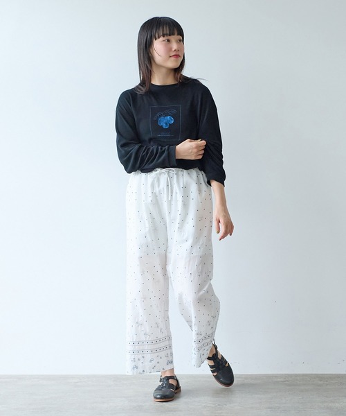 bulle de savon（ビュルデサボン）の「びわ刺繍 パンツ（その他パンツ・レディース・ホワイト/ネイビー・FREE）」の12枚目の写真