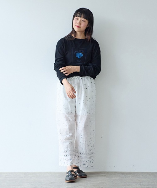 bulle de savon（ビュルデサボン）の「びわ刺繍 パンツ（その他パンツ・レディース・ホワイト/ネイビー・FREE）」の11枚目の写真