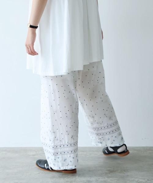 bulle de savon（ビュルデサボン）の「びわ刺繍 パンツ（その他パンツ・レディース・ホワイト/ネイビー・FREE）」の17枚目の写真