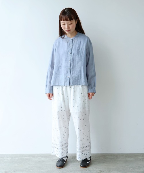 bulle de savon（ビュルデサボン）の「びわ刺繍 パンツ（その他パンツ・レディース・ホワイト/ネイビー・FREE）」の10枚目の写真