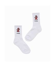 AC BEAR SANTA SOCKS WHITE