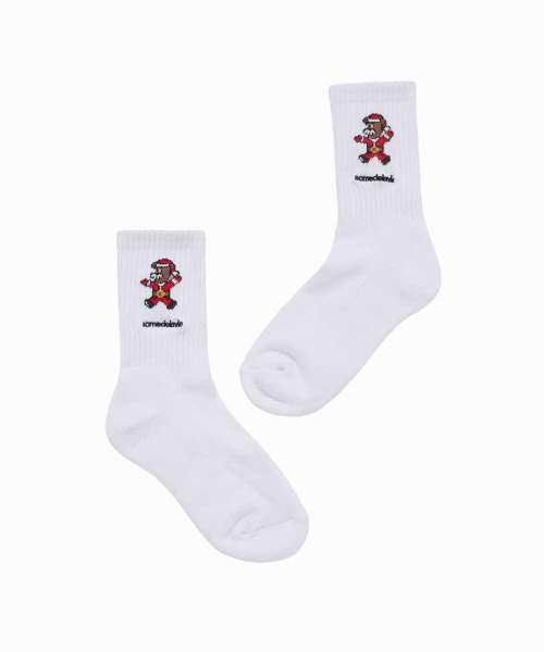 acme de la vie(アクメドラビ)の「AC BEAR SANTA SOCKS WHITE(ソックス/靴下・メンズ・ホワイト・1/2)」の3枚目の写真
