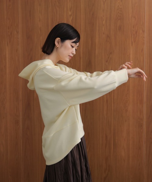 Bou Jeloud（ブージュルード）の「シンプルロゴコクーンパーカー（パーカー・レディース・グレー/ブラック/ライトブルー/アイボリー・FREE）」の14枚目の写真