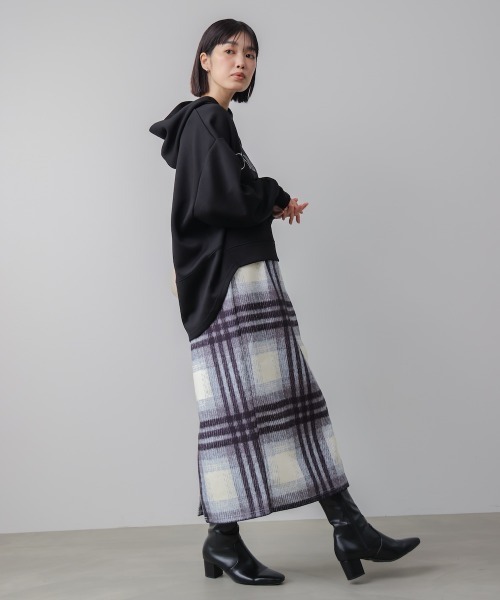 Bou Jeloud（ブージュルード）の「シンプルロゴコクーンパーカー（パーカー・レディース・グレー/ブラック/ライトブルー/アイボリー・FREE）」の6枚目の写真