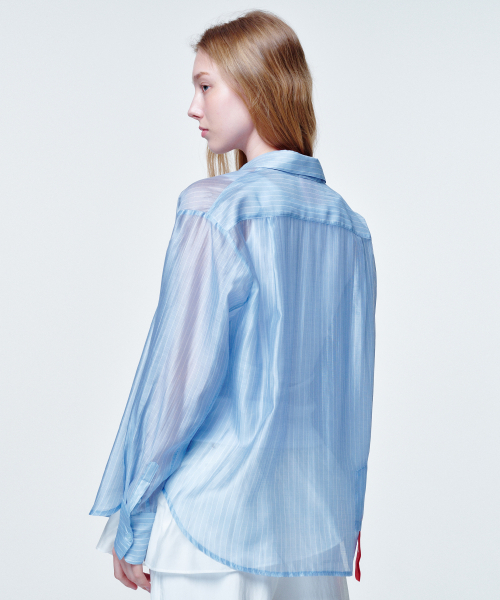 See-through shirt blue 【公式通販】
