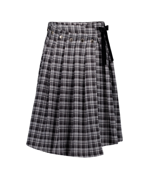SETUP-EXE(セットアップイーエックスイー)の「CHECK WRAP SKIRT / BLACK(スカート・レディース・その他・OS)」の2枚目の写真