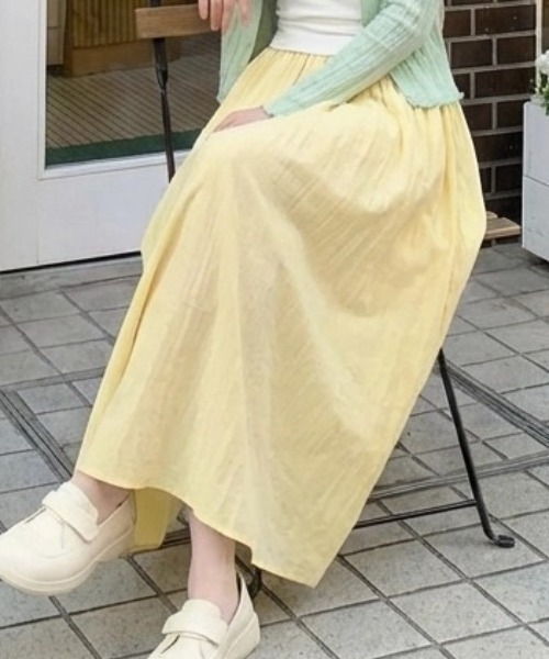 cammie(キャミー)の「Aラインロングスカート(スカート・レディース・イエロー/ホワイト/オリーブ・F)」の16枚目の写真