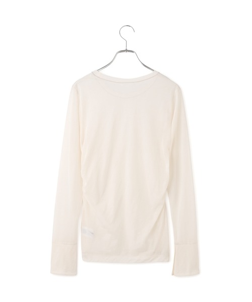 ADAM ET ROPE'（アダムエロペ）の「シアークルーネックトップス（Tシャツ/カットソー・レディース・オフホワイト/ブラウン/ライトグリーン・FREE）」の14枚目の写真