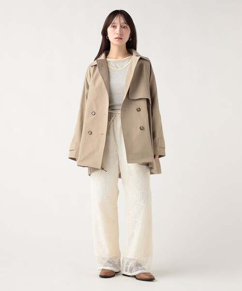 BEAMS HEART（ビームスハート）の「ダブル ブレスト ミドル トレンチコート（トレンチコート・レディース・ベージュ/ブラウン・FREE）」の4枚目の写真