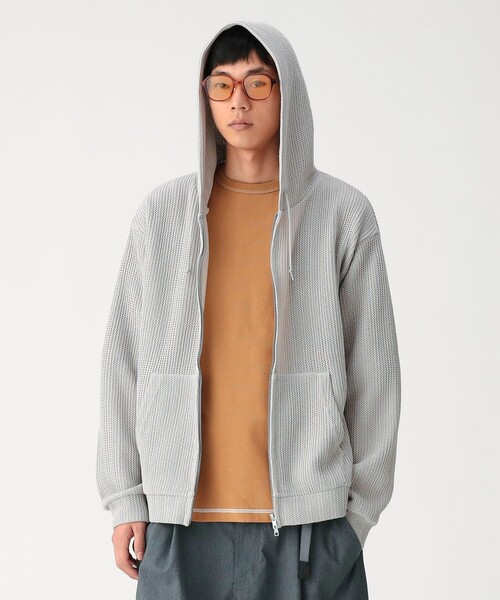 BEAMS（ビームス）の「メッシュ ジップアップ フーディ【リラックスフィット】（パーカー・メンズ・シルバー/グリーン系その他4・L/M/S/XL）」の16枚目の写真