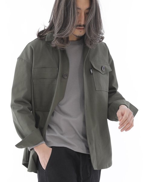 SAINTCREW(セントクルー)の「ツーレイヤーバテックポケットボタンシャツジャケット2L-401SJカーキ(デニムジャケット・メンズ・その他・X-LARGE/LARGE/MEDIUM)」の1枚目の写真