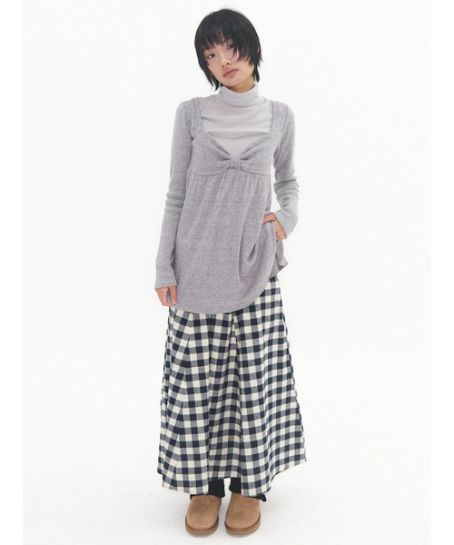EXPIRED GIRL(エクスパイアードガール)の「Patchy Gingham Skirt Navy(スカート・レディース・その他・FREE)」の1枚目の写真