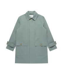 SOLEW（ソル）の「リネンマックトレンチコート_グレイッシュブルー（トレンチコート）」