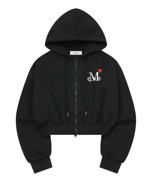 MUCENT（ムセント）の「ラブリッツミニハートロゴフードジップアップ 男女共用 (2カラー)（パーカー・レディース・ブラック/グレー・SHORT/1）」の10枚目の写真