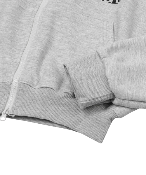 MUCENT（ムセント）の「ラブリッツミニハートロゴフードジップアップ 男女共用 (2カラー)（パーカー・レディース・ブラック/グレー・SHORT/1）」の5枚目の写真