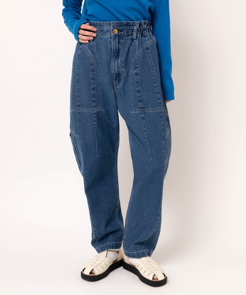 URCH RNA(アーチ アールエヌエー)の「R4416 ワークテイストのPJ'sパンツ(デニムパンツ・レディース・ライトインディゴブルー・FREE)」の2枚目の写真
