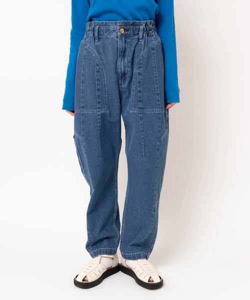 URCH RNA(アーチ アールエヌエー)の「R4416 ワークテイストのPJ'sパンツ(デニムパンツ・レディース・ライトインディゴブルー・FREE)」の3枚目の写真