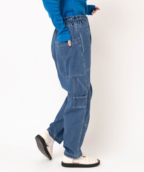 URCH RNA(アーチ アールエヌエー)の「R4416 ワークテイストのPJ'sパンツ(デニムパンツ・レディース・ライトインディゴブルー・FREE)」の4枚目の写真